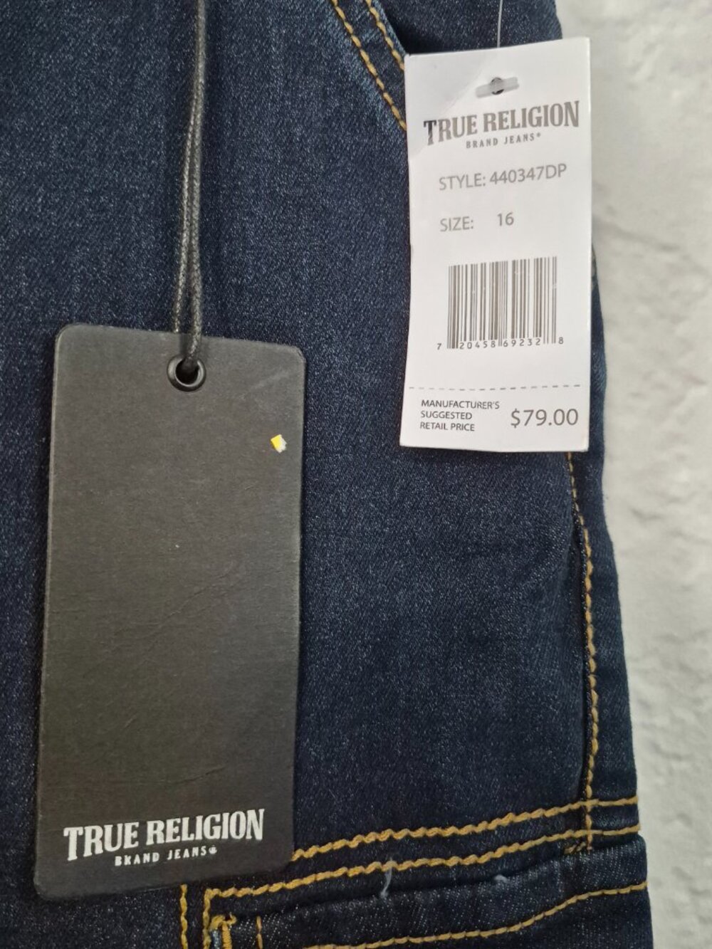 NWT True Religion Jeans, Boys Relaxed Straight Ricky, Size 16 - Picture 3 of 7